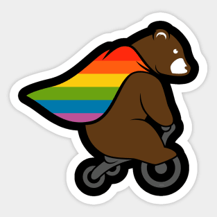 Bear Rainbow Flag Hero Bear Gay Pride Sticker